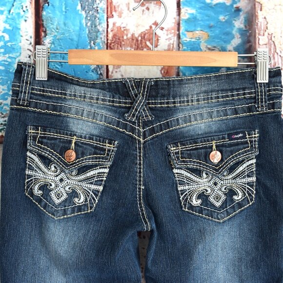 Women's Angels Jeans Denim Bootcut 22" Inseam SIZE 9 Dark Wash - Picture 7 of 10
